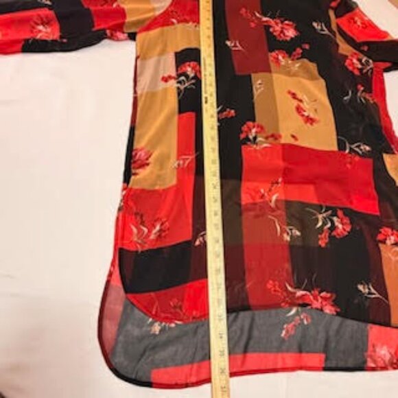 Calvin Klein Multicolor Floral Geometric Tunic Blouse Top Size Large - Picture 6 of 9